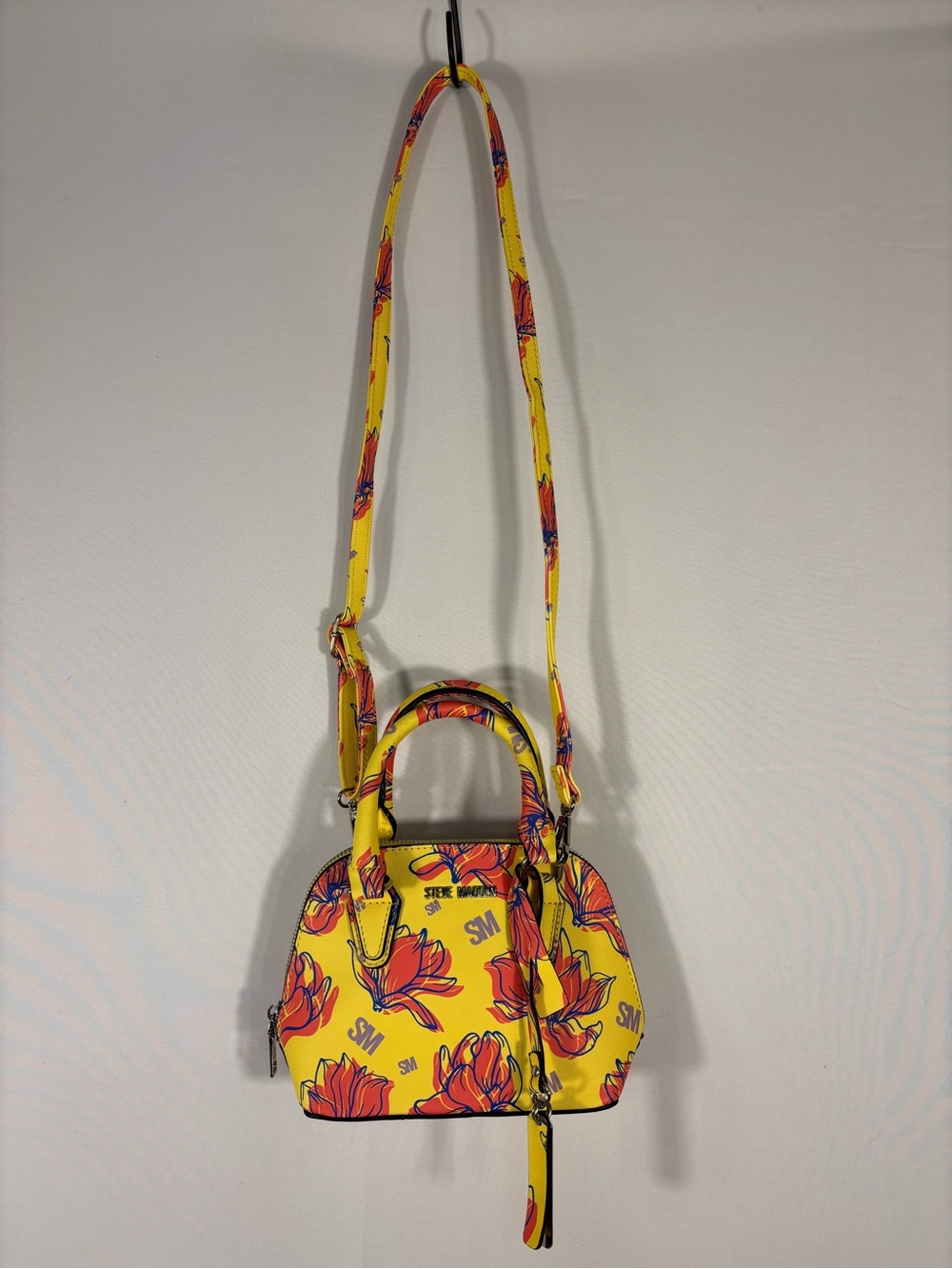 Steve Madden Yellow Floral Statement Mini Satchel Crossbody Bag - Picture 2 of 9